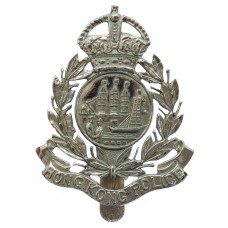 Hong Kong Police Chrome Cap Badge - King's Crown