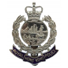 Royal Hong Kong Police Enamelled Cap Badge - Queen's Crown