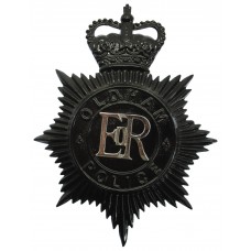 Oldham Borough Police Blackened Helmet Plate - Queen's Crown