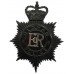 Oldham Borough Police Blackened Helmet Plate - Queen's Crown