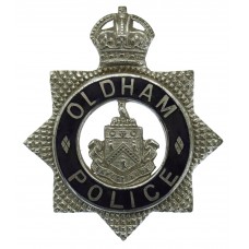 Oldham Borough Police Senior Officer's Enamelled Cap Badge - King's Crown