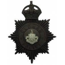 Oldham Borough Police Night Helmet Plate - King's Crown
