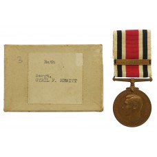 George VI Special Constabulary Medal (Clasp - Long Service, 1948) in Box - Sergt. Cyril F. Hewitt, Bath Special Constabulary