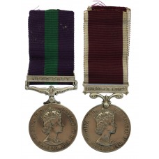 General Service Medal (Clasp - Near East) and Long Service & Good Conduct Medal Pair - Sgt. D. Galloway, Royal Electrical & Mechanical Engineers