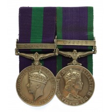 General Service Medal (Clasp - Malaya) & Campaign Service Medal (Clasp - Borneo) Medal Pair - Cpl. F.G. Sanders, Royal Electrical & Mechanical Engineers