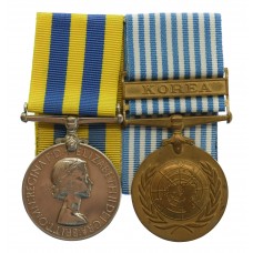 Queen's Korea Medal and UN Korea Medal Pair - Cfn. P.C. Gordon, R