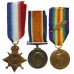 WW1 Mentioned In Despatches 1914-15 Star Medal Trio - Pte. J. Epton, Royal Marine Light Infantry - Died 7/9/19