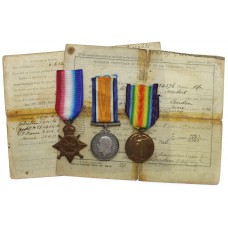 WW1 1914-15 Star Medal Trio with Original Discharge Certificate - Pte. H. Wilkinson, 8th Bn. Middlesex Regiment and 16thBn. London Regiment - Wounded