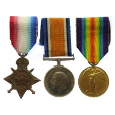 WW1 1914-15 Star Medal Trio - 2.Cpl. F. Euscher, Royal Engineers - Wounded