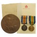 WW1 British War Medal, Victory Medal and Memorial Plaque - Pte. C.J. Smith, 2/7th Bn. Manchester Regiment - K.I.A. 8/10/17