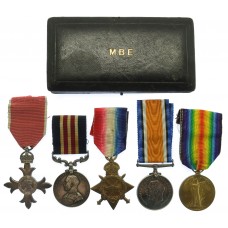M.B.E. (Civil Division), WW1 Military Medal, 1914-15 Star, British War & Victory Medal Group of Five - Sjt. H. Lowcock Royal Artillery