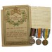 WW1 Military Medal, British War and Victory Medal Group of Three with Original Citation and Award Card - Sjt. L.W. Wareham, 19th Bn. Machine Gun Corps