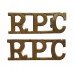 Pair of Royal Pioneer Corps (R.P.C.) Shoulder Titles
