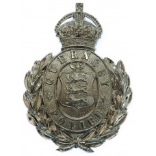 Guernsey Police Wreath Helmet Plate - King's Crown