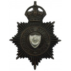 Portsmouth City Police Night Helmet Plate - King's Crown