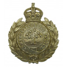 Worcestershire Constabulary Wreath Cap Badge - King's Crown