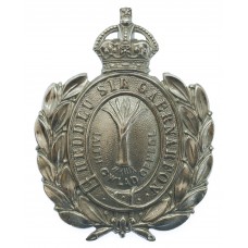 Caernarvonshire Constabulary Wreath Helmet Plate - King's Crown