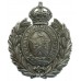 Burnley Borough Police Small Chrome Wreath Helmet Plate - King's Crown