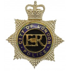 City of London Police Senior Officer's Enamelled Cap Badge - Queen's Crown