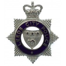 Leeds City Police Senior Officer's Enamelled Cap Badge - Queen's 