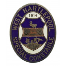 WW1 1914 West Hartlepool Special Constable Enamelled Lapel Badge