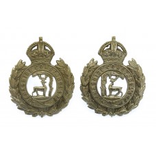 Pair of Berkshire Constabulary White Metal Collar Badges - King's Crown