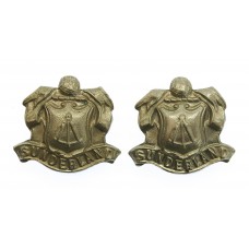 Pair of Sunderland Borough Police White Metal Collar Badges