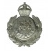 Monmouthshire Constabulary Chrome Wreath Helmet Plate - King's Crown