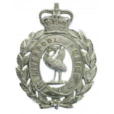 Liverpool City Police Wreath Helmet Plate - Queen's Crown