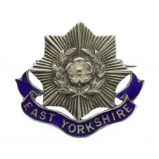 East Yorkshire Regiment Sterling Silver & Enamel Sweetheart Brooch