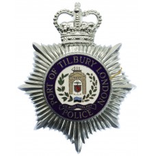 Port of Tilbury London Police Enamelled Helmet Plate - Queen's Cr