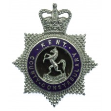Kent County Constabulary Senior Officer's Enamelled Cap Badge - Queen's Crown