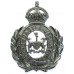Newcastle-Upon-Tyne City Police Chrome Wreath Helmet Plate - King's Crown