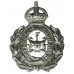 Newcastle-Upon-Tyne City Police Chrome Wreath Helmet Plate - King's Crown