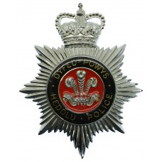 Dyfed-Powys Heddlu Police Enamelled Helmet Plate - Queen's Crown