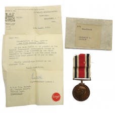 George VI Special Constabulary Long Service Medal in Box - Wallace A. Watson, Bradford Special Constabulary