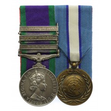 Campaign Service Medal (Clasps - Borneo, South Arabia*, Northern Ireland) and UN Cyprus Medal Pair - SAC. J.C. Burford, Royal Air Force