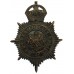 Manchester City Police Blackened Brass Night Helmet Plate - King's Crown