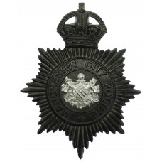 Manchester City Police Black Helmet Plate - King's Crown