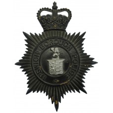 Ipswich Borough Police Night Helmet Plate - Queen's Crown