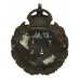 Monmouthshire Constabulary Black Wreath Helmet Plate - King's Crown