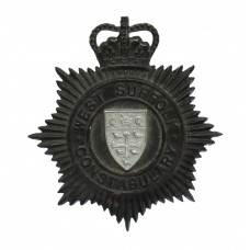 West Suffolk Constabulary Small Star Night Helmet Plate - Queen's Crown