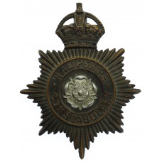 Hampshire Constabulary Night Helmet Plate - King's Crown