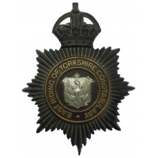 East Riding of Yorkshire Constabulary Night Helmet Plate - King's Crown