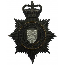 Gwynedd Constabulary Night Helmet Plate - Queen's Crown