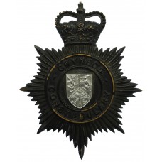 Gwynedd Constabulary Night Helmet Plate - Queen's Crown