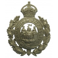 Birmingham City Police Wreath Helmet Plate - King's Crown