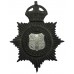 Durham County Constabulary Black Helmet Plate - King's Crown