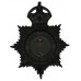 Durham County Constabulary Black Helmet Plate - King's Crown