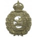 Bradford City Police White Metal Wreath Helmet Plate - King's Crown